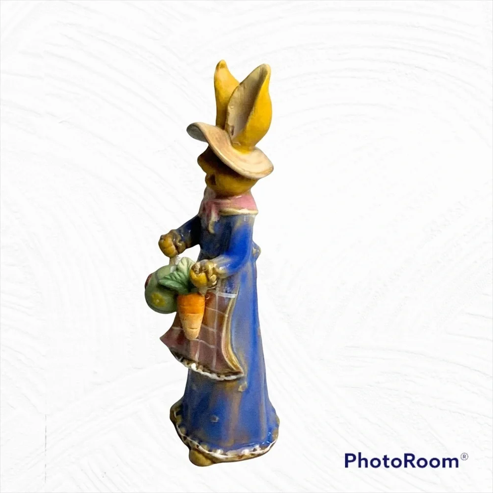 2 Porcelain Rabbit Easter Figurines